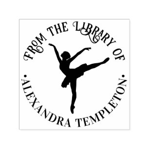 Sello Automático Elegante bailarina de ballet en el libro de la bib