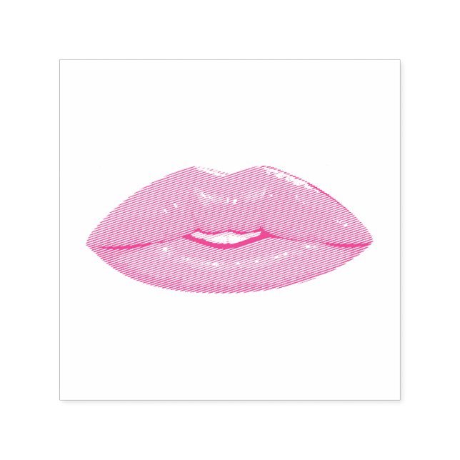 Sello Automático Elegante Beso Rosa (Diseño)