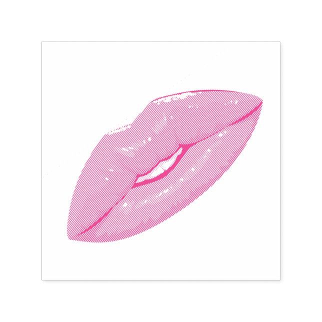 Sello Automático Elegante Beso Rosa (Diseño)