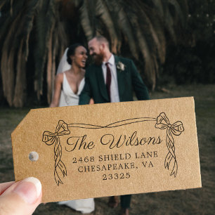 Sello Automático Elegante Boda de cinta de opciones de letra de gui