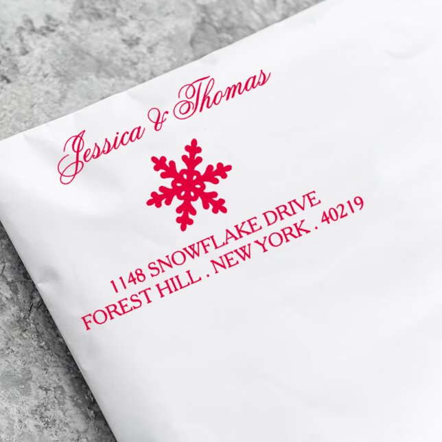 Sello Automático Elegante Boda De Invierno De Snowflake (Subido por el creador)