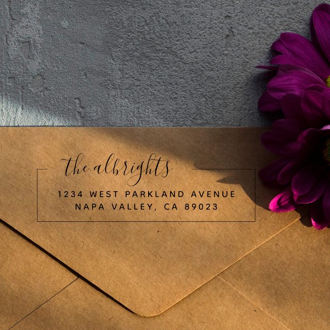 Sello Automático Elegante Box Family Name Script Return Address (Subido por el creador)