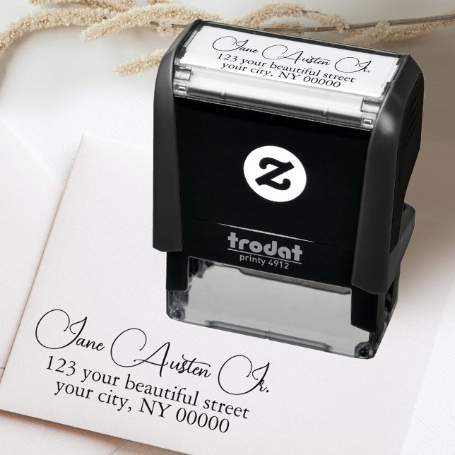Sello Automático Elegante caligrafía elegante dirección de retorno (Subido por el creador)
