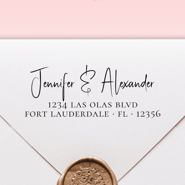 Sello Automático Elegante caligrafía guión Boda dirección de retorn (Subido por el creador)