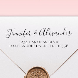 Sello Automático Elegante caligrafía guión Boda dirección de retorn