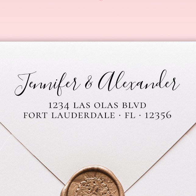 Sello Automático Elegante caligrafía guión Boda dirección de retorn (Subido por el creador)