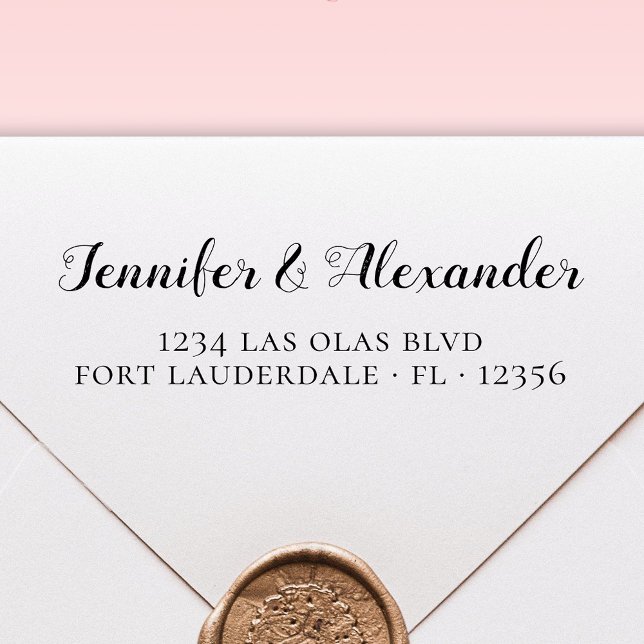 Sello Automático Elegante caligrafía guión Boda dirección de retorn (Subido por el creador)
