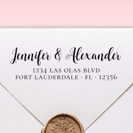 Sello Automático Elegante caligrafía guión Boda dirección de retorn