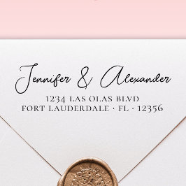 Sello Automático Elegante caligrafía guión Boda dirección de retorn