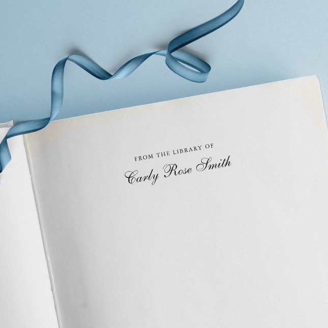 Sello Automático Elegante Clásico Cursivo De La Biblioteca De (Subido por el creador)