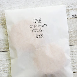 Sello Automático Elegante Cocina Botánica Verde Personalizada