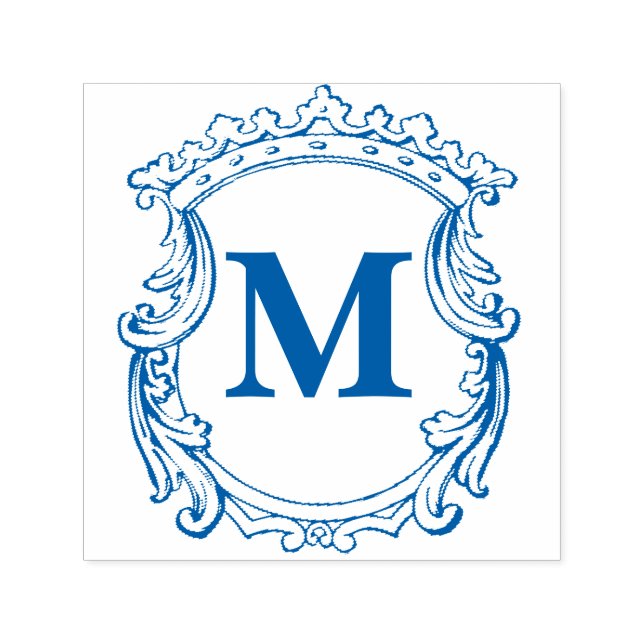 Sello Automático Elegante Cresta de Monograma  (Diseño)