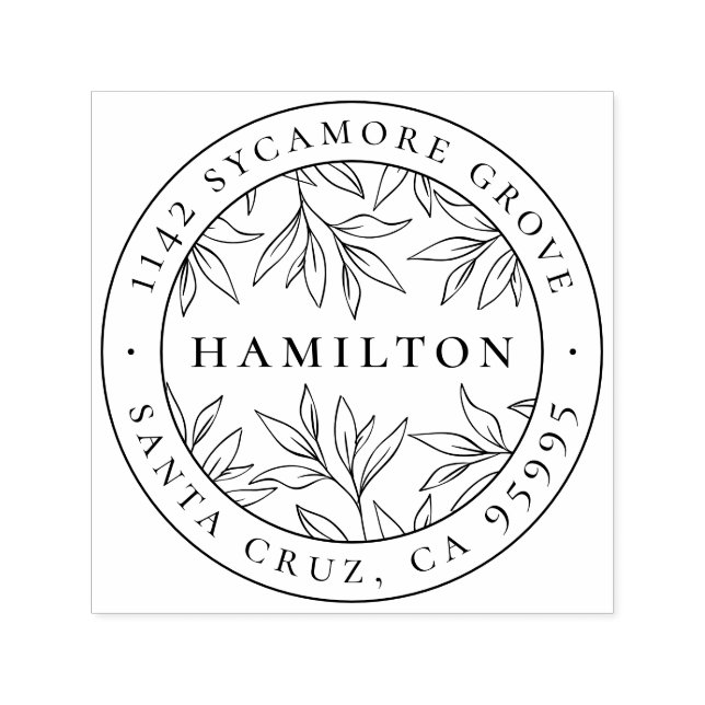 Sello Automático Elegante Dirección de devolución de apellido de ho (Diseño)