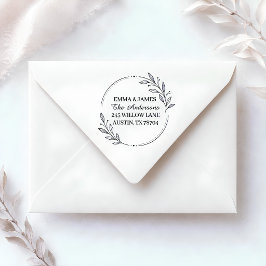 Sello Automático Elegante dirección de devolución de boda botánica