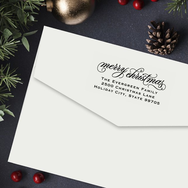 Sello Automático Elegante dirección de devolución de Navidad (Subido por el creador)
