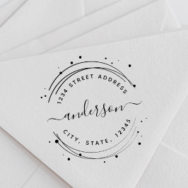 Sello Automático Elegante Dirección de devolución de nombre de cali