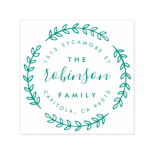 Sello Automático Elegante Dirección de devolución de nombre de fami (Diseño)