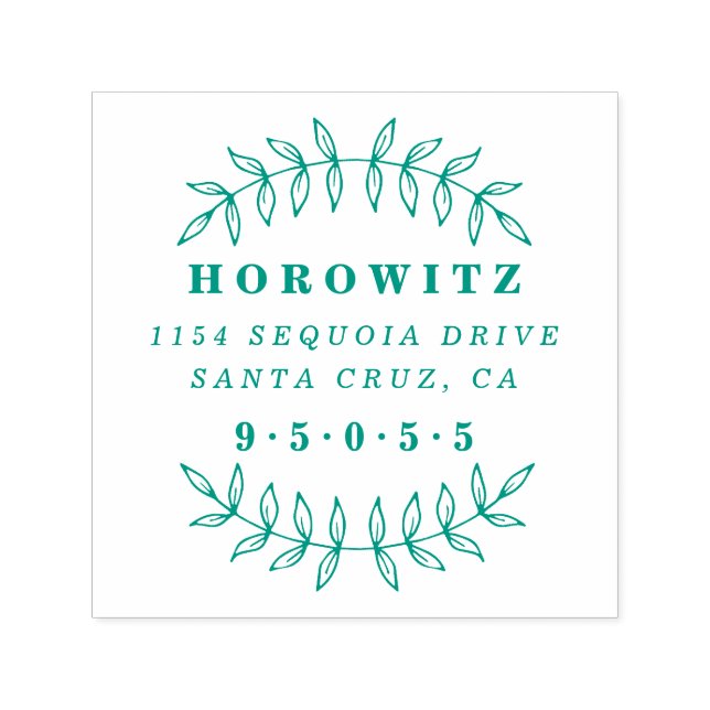 Sello Automático Elegante Dirección de devolución de nombre de fami (Diseño)