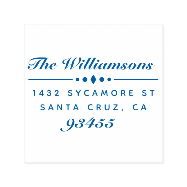 Sello Automático Elegante dirección de devolución de nombre de fami (Diseño)