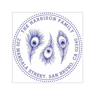 Sello Automático Elegante dirección de devolución de nombre de fami