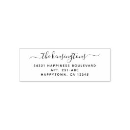 Sello Automático Elegante Dirección de devolución de script manuscr