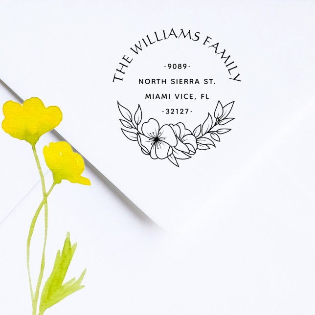Sello Automático Elegante dirección de devolución floral rústica fa (Subido por el creador)