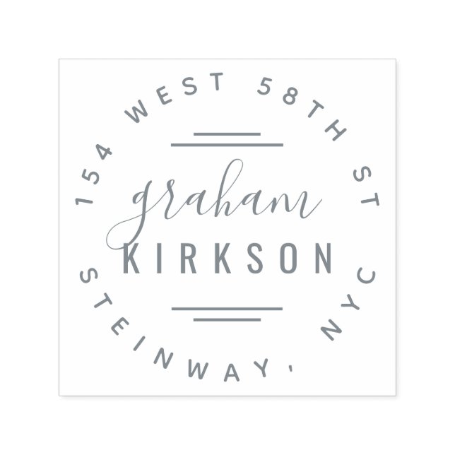 Sello Automático Elegante dirección de devolución personal con letr (Diseño)