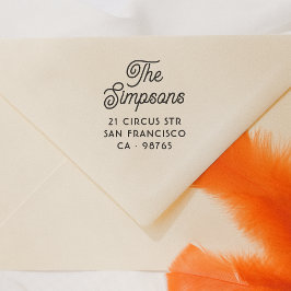 Sello Automático Elegante Dirección de devolución y nombre de famil