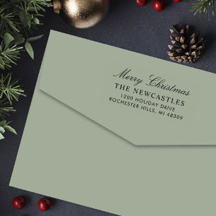 Sello Automático Elegante dirección de regreso de Navidad en letra 