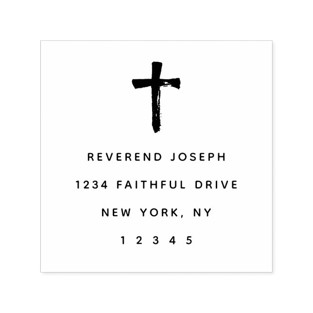 Sello Automático Elegante dirección de retorno cruzado de cruxifijo (Diseño)