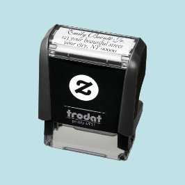 Sello Automático Elegante dirección de retorno cursivo en inglés