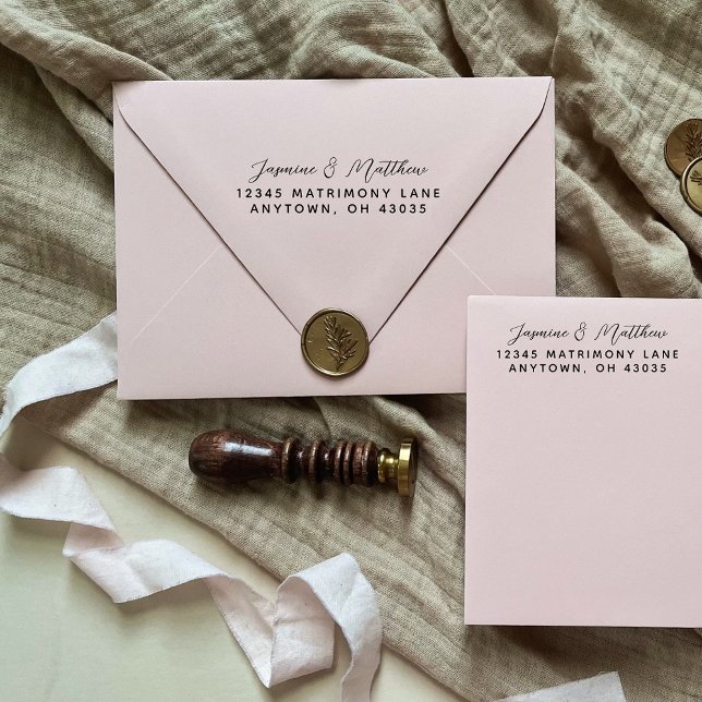 Sello Automático Elegante dirección de retorno de Boda de escritura (Subido por el creador)