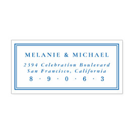 Sello Automático Elegante dirección de retorno de Boda rectangular