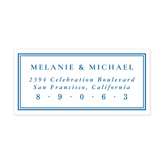 Sello Automático Elegante dirección de retorno de Boda rectangular (Diseño)