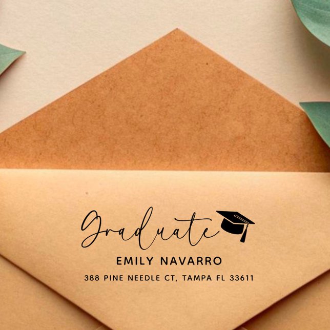 Sello Automático Elegante dirección de retorno de graduado (Subido por el creador)