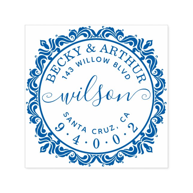 Sello Automático Elegante dirección de retorno de guión de Moda de  (Diseño)