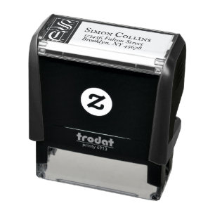 Sello Automático Elegante dirección de retorno de monograma gótico 
