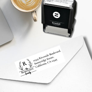 Sello Automático Elegante Dirección de Retorno de Pareja Personaliz