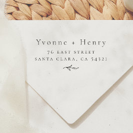 Sello Automático Elegante dirección de retorno de parejas botánicas