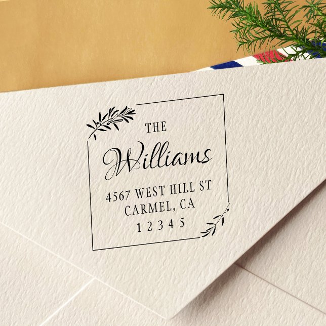 Sello Automático Elegante dirección de retorno de plaza de olivo (Subido por el creador)