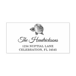 Sello Automático Elegante dirección de retorno floral de Peony