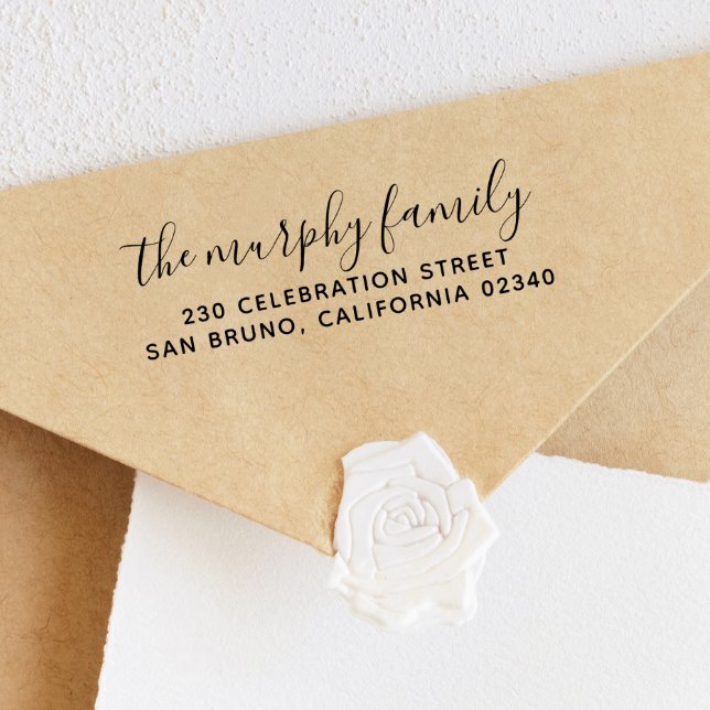 Sello Automático Elegante dirección de retorno negrita moderna (Rubber Stamp Mock-up)