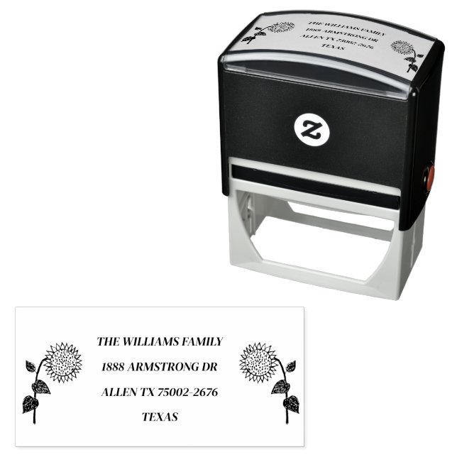 Sello Automático Elegante Dirección Rustica De Regreso Floral De Gi (In Situ)