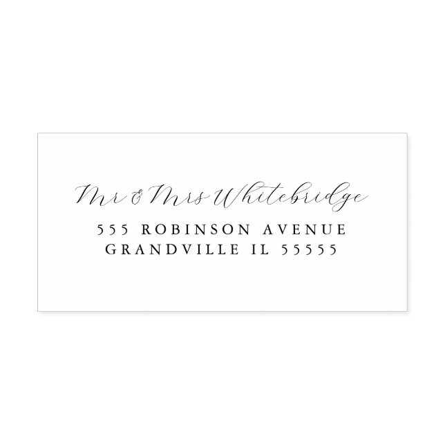 Sello Automático Elegante diseño guionado de Sr. y Sra. (Diseño)