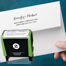 Sello Automático Elegante escritura novio novia bodas dirección de