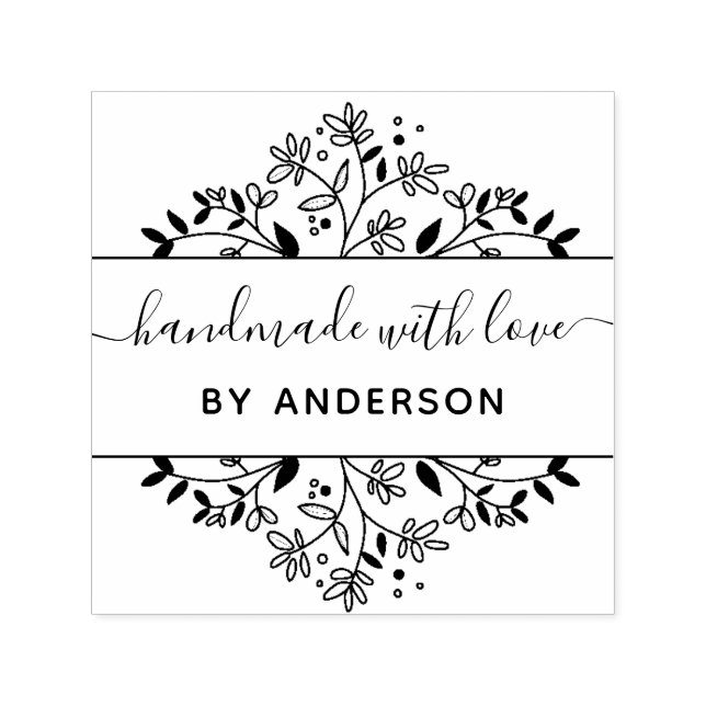 Sello Automático elegante estampado botánico de autotinta hecho a m (Diseño)