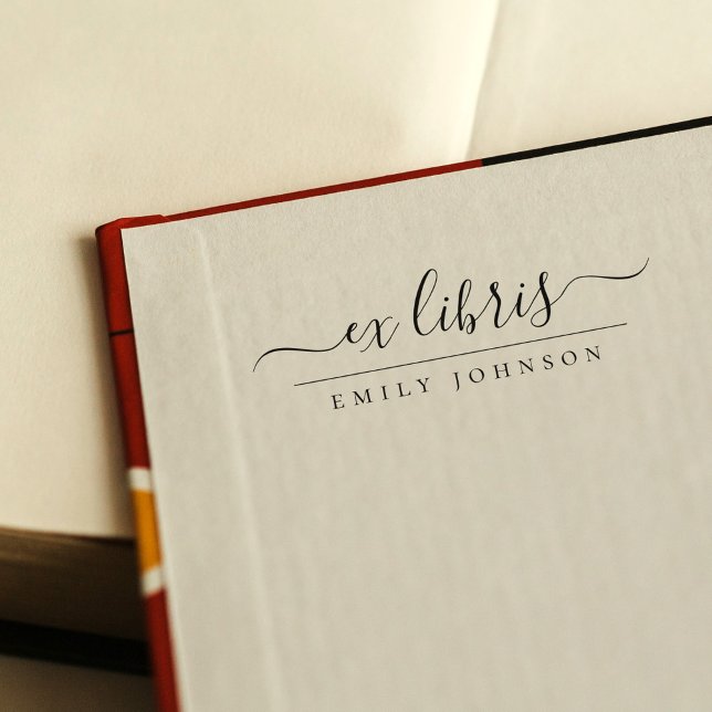 Sello Automático Elegante Ex Libris de Letra Manuscrita Nombre Pers (Subido por el creador)
