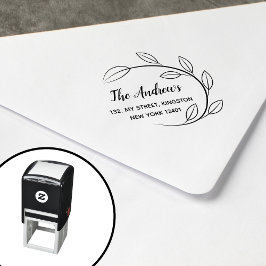 Sello Automático Elegante familia de flores de hoja