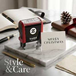 Sello Automático Elegante Feliz Navidad