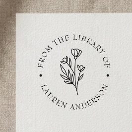 Sello Automático Elegante floral de la biblioteca de exlibris